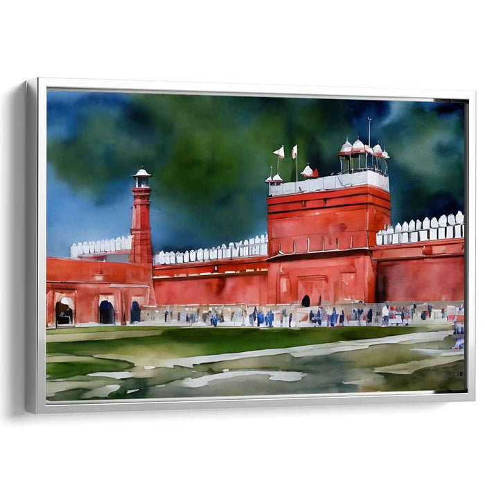 Pastel Valley View: Historical Watercolor Landscape Canvas Art