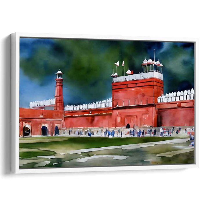 Pastel Valley View: Historical Watercolor Landscape Canvas Art