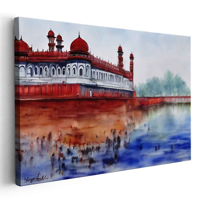 Watercolor Red Fort #128