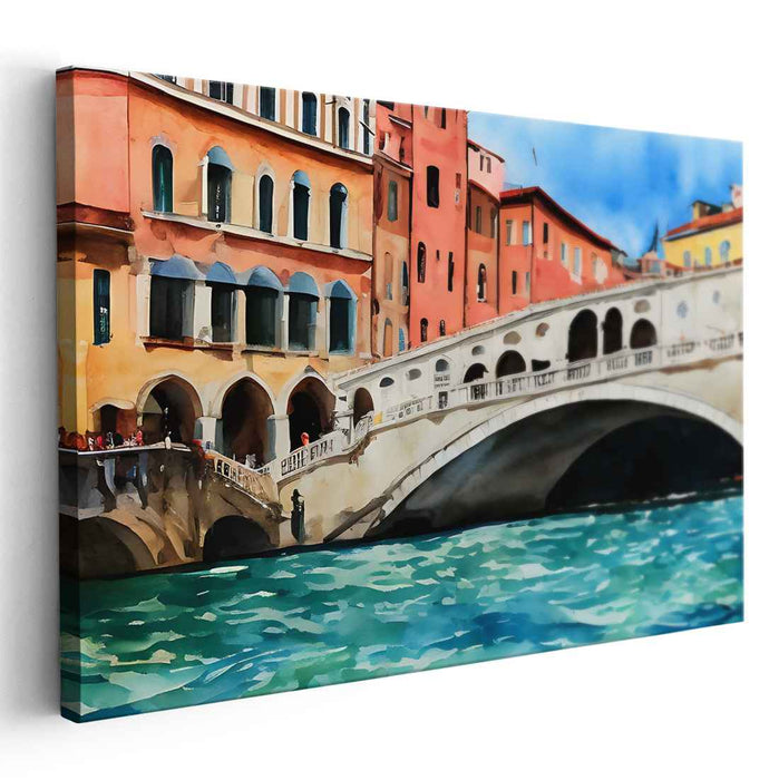 Venetian Daydream: Watercolor of Rialto Bridge and Grand Canal