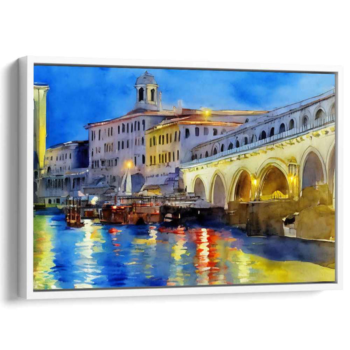 Pebble Pathways: Serene European Cityscape Watercolor Painting