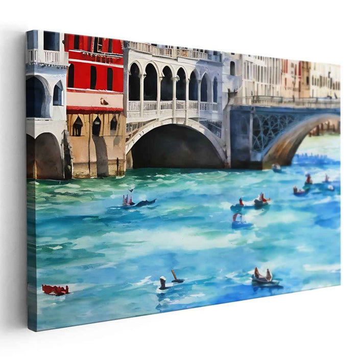 Venetian Waters: Serene Gondola Rides on Turquoise Canals Canvas Art