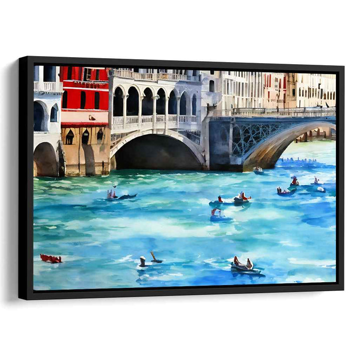 Venetian Waters: Serene Gondola Rides on Turquoise Canals Canvas Art