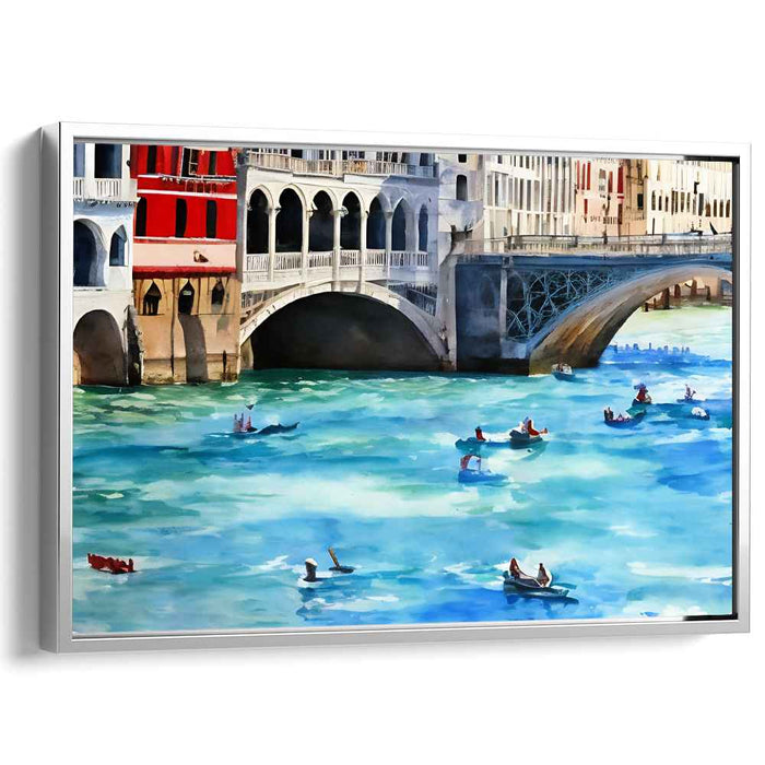 Venetian Waters: Serene Gondola Rides on Turquoise Canals Canvas Art