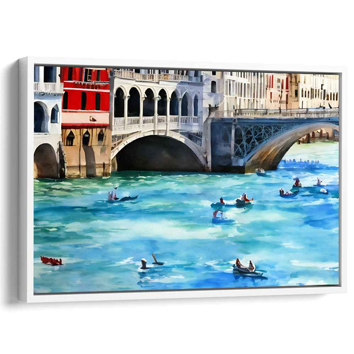 Venetian Waters: Serene Gondola Rides on Turquoise Canals Canvas Art
