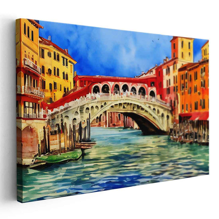 Venetian Vibes: Captivating Rialto Bridge Canvas Art Print