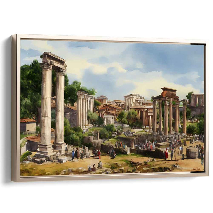 Ancient Rome Revisited: Classical Forum Ruins Canvas Art Print
