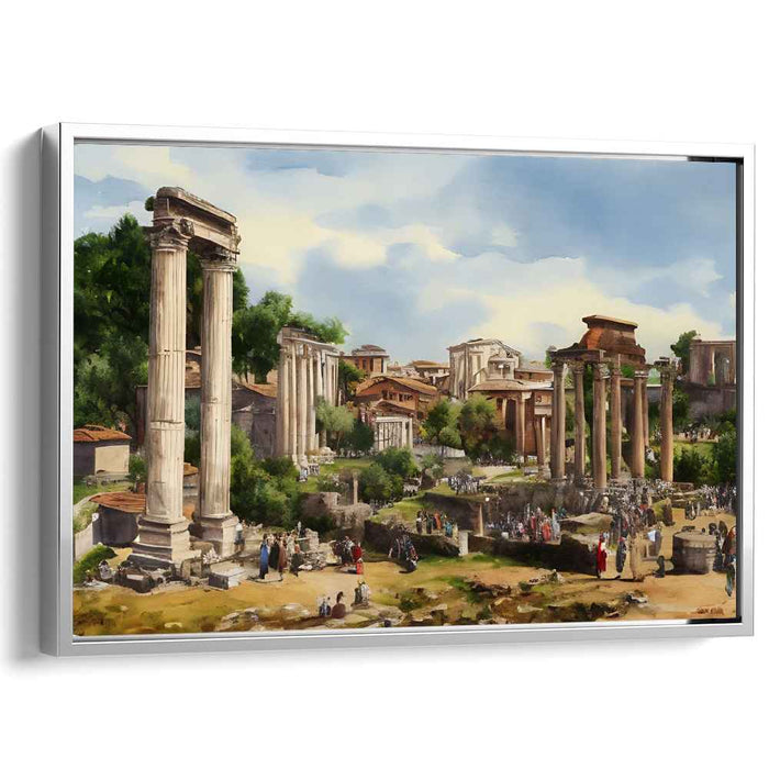 Ancient Rome Revisited: Classical Forum Ruins Canvas Art Print