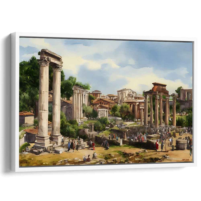 Ancient Rome Revisited: Classical Forum Ruins Canvas Art Print