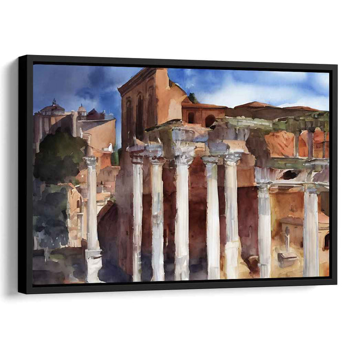 Aqueducts Awash in Aquarelle: Roman Ruins in Watercolor