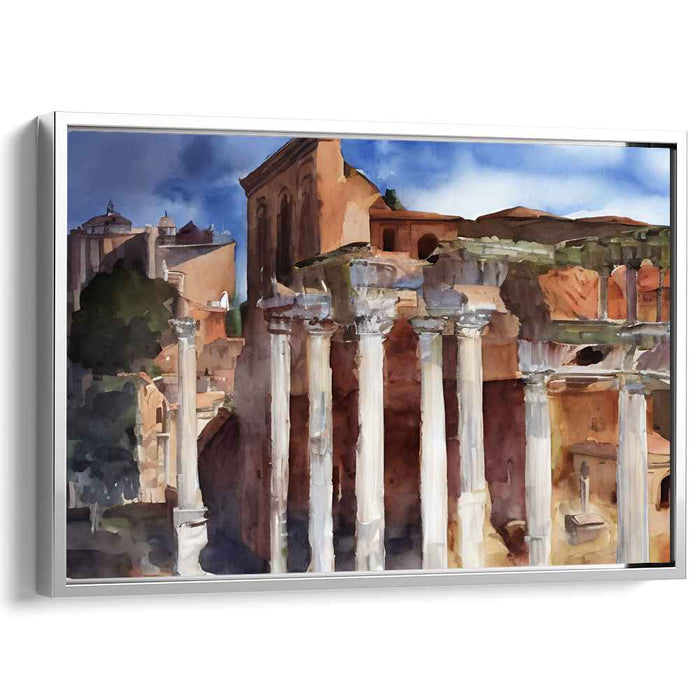 Aqueducts Awash in Aquarelle: Roman Ruins in Watercolor