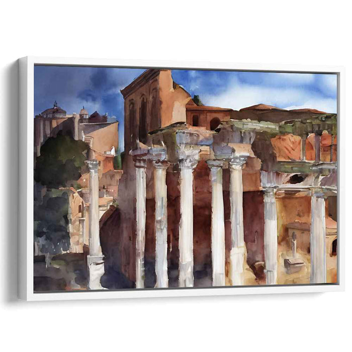 Aqueducts Awash in Aquarelle: Roman Ruins in Watercolor