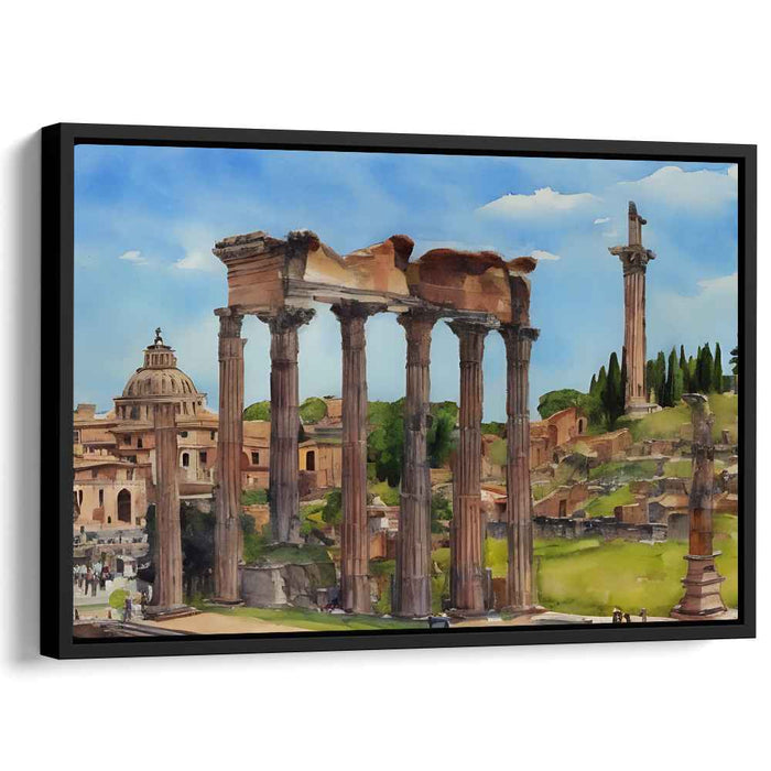 Echoes of Ancient Ruins: Watercolor Impressions of the Roman Forum