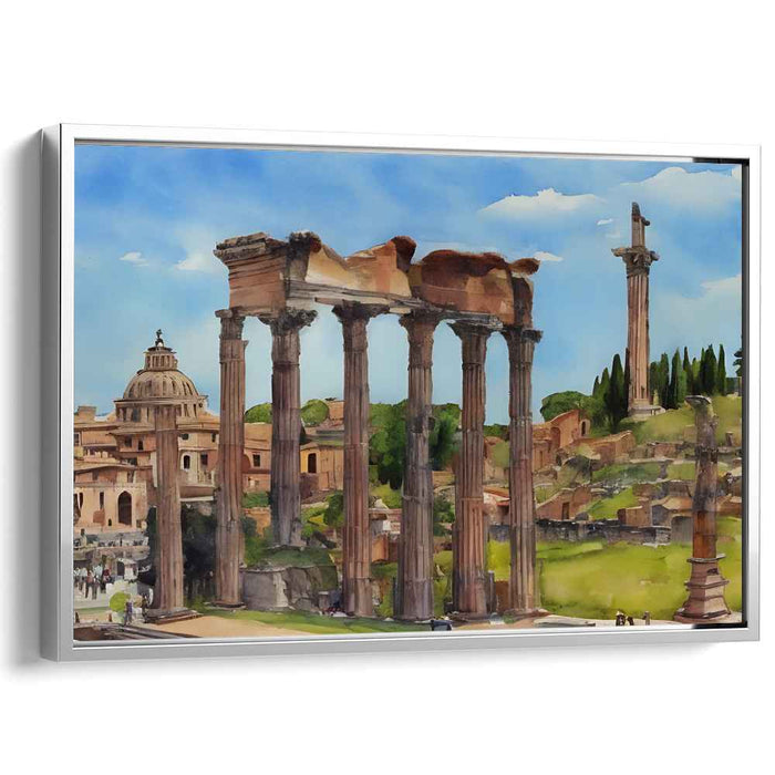 Echoes of Ancient Ruins: Watercolor Impressions of the Roman Forum