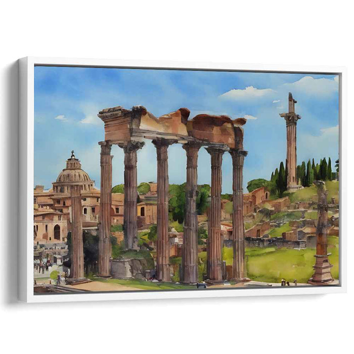 Echoes of Ancient Ruins: Watercolor Impressions of the Roman Forum