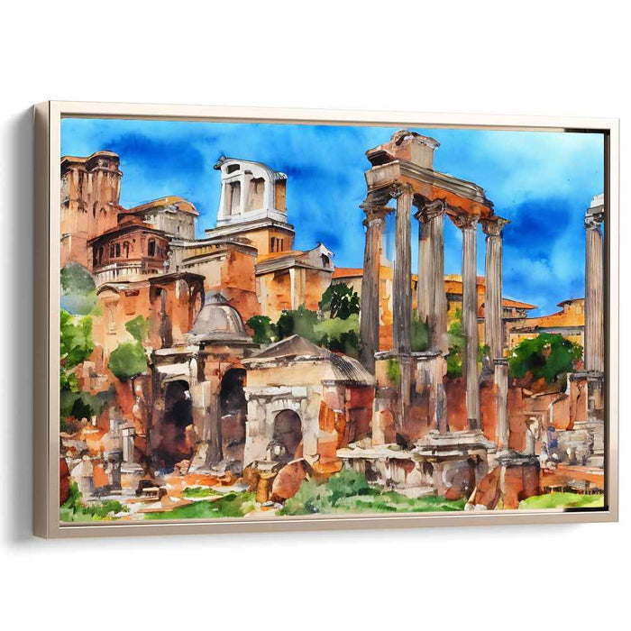 Serene Aquatic Symphony: Watercolor Elegance of Classical Antiquity