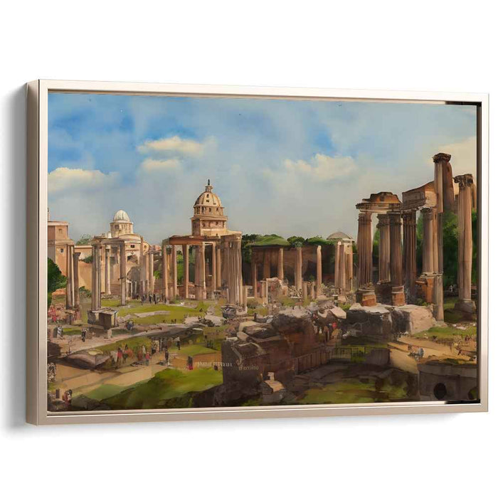 Echoes of Time Travel Elegance: A Historical Panorama Canvas Art Print