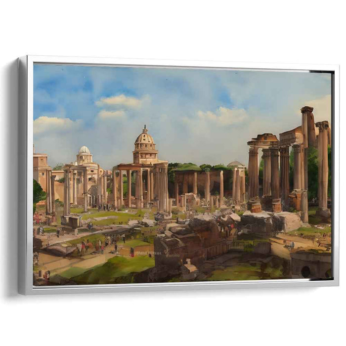 Echoes of Time Travel Elegance: A Historical Panorama Canvas Art Print
