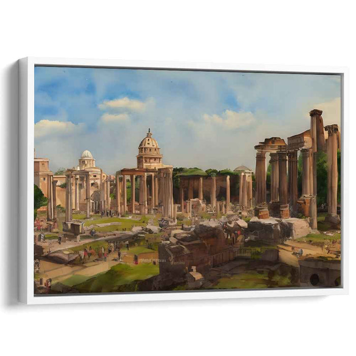 Echoes of Time Travel Elegance: A Historical Panorama Canvas Art Print