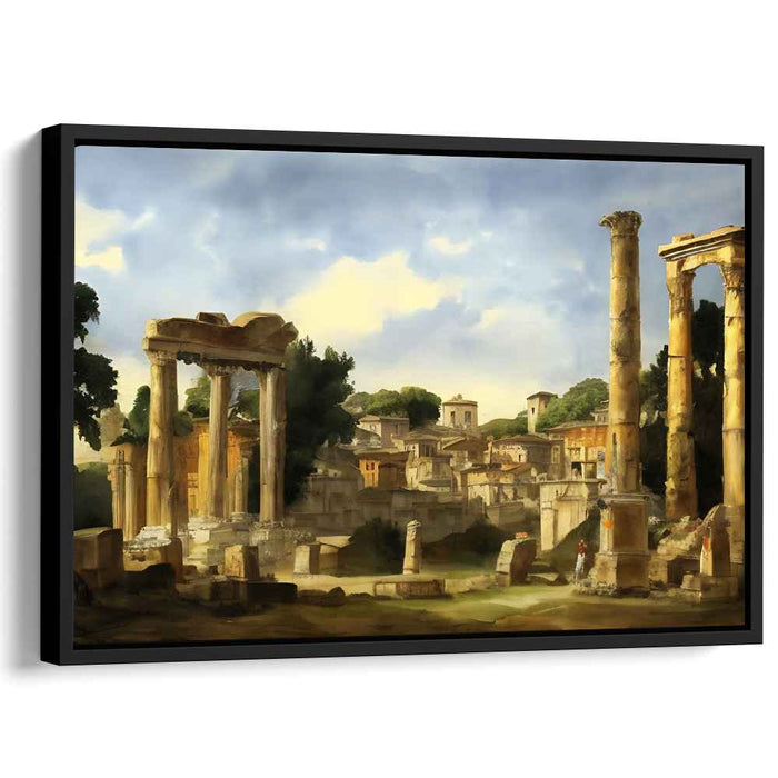 Eternal Echoes of Timelessness: Classical Roman Ruins in Golden Light Canvas Art