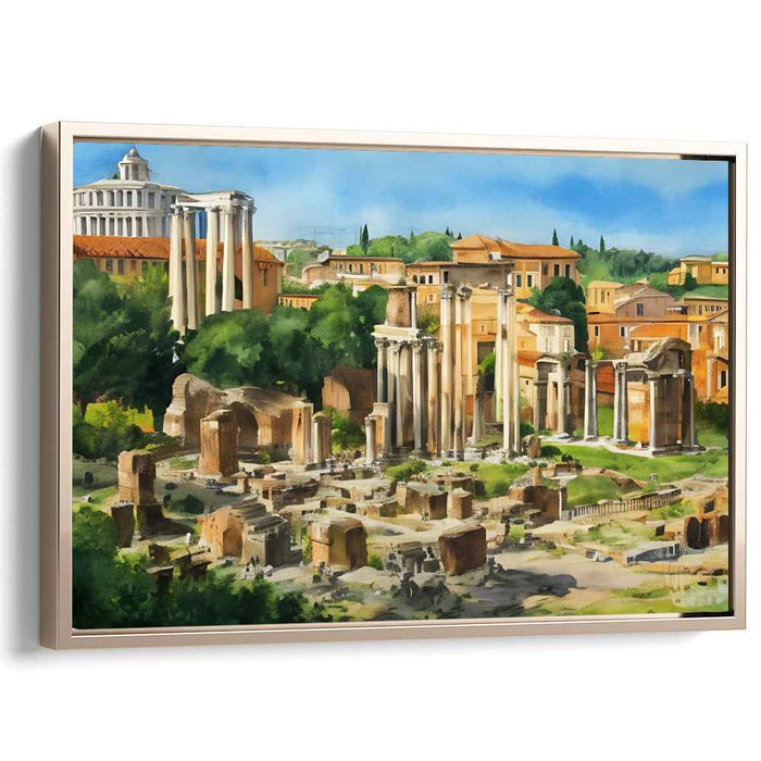 Forum Echoes: Serene Roman Forum Landscape Canvas Art