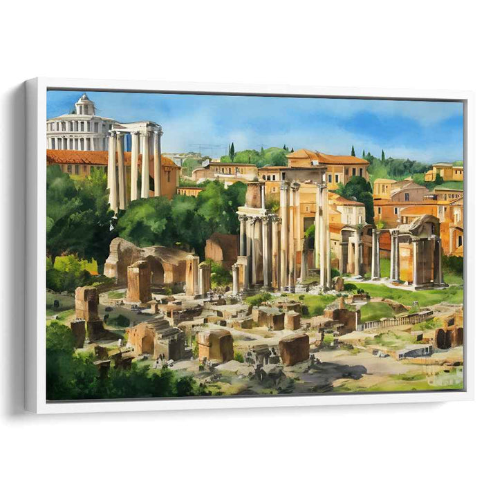 Forum Echoes: Serene Roman Forum Landscape Canvas Art