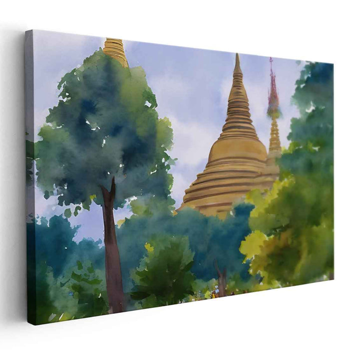 Watercolor Shwedagon Pagoda #108