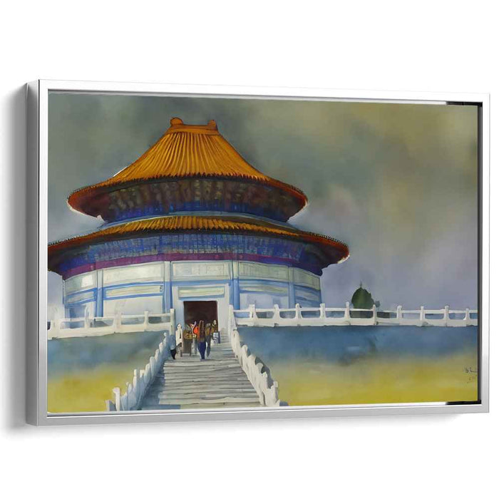 Mystical Morning at the Temple of Heaven: A Serene Watercolor Masterpiece