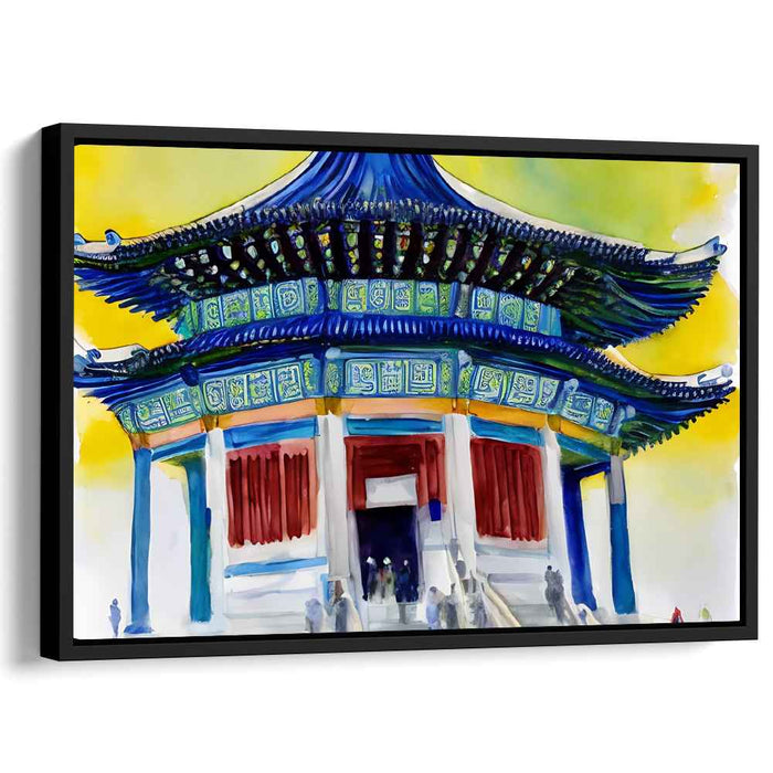 Aqua Veil Mirage: Watercolor Impressionist Canvas Art Print