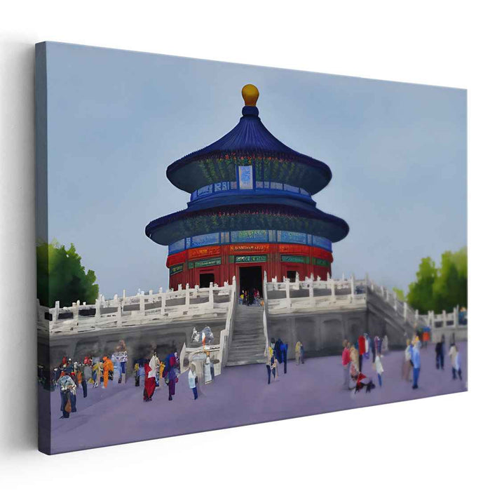 Eternal Gathering at the Temple of Heaven: A Vivid Historical Canvas Art