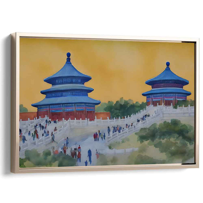 Ink Pagoda Reflections: Traditional Chinese Pagodas in Watercolor