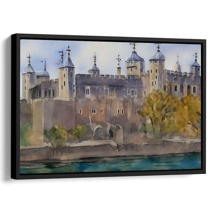Marine Fortress: Watercolor Castle Landscape
