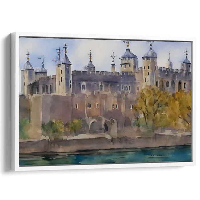 Marine Fortress: Watercolor Castle Landscape