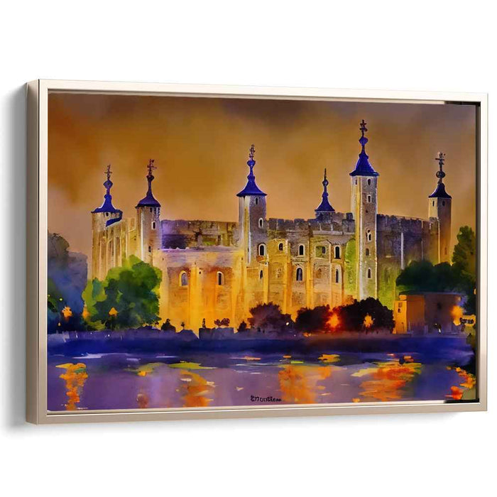 Spectral Fortress: A Watercolor Vision of a Majestic Castle