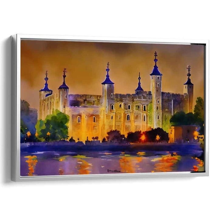 Spectral Fortress: A Watercolor Vision of a Majestic Castle