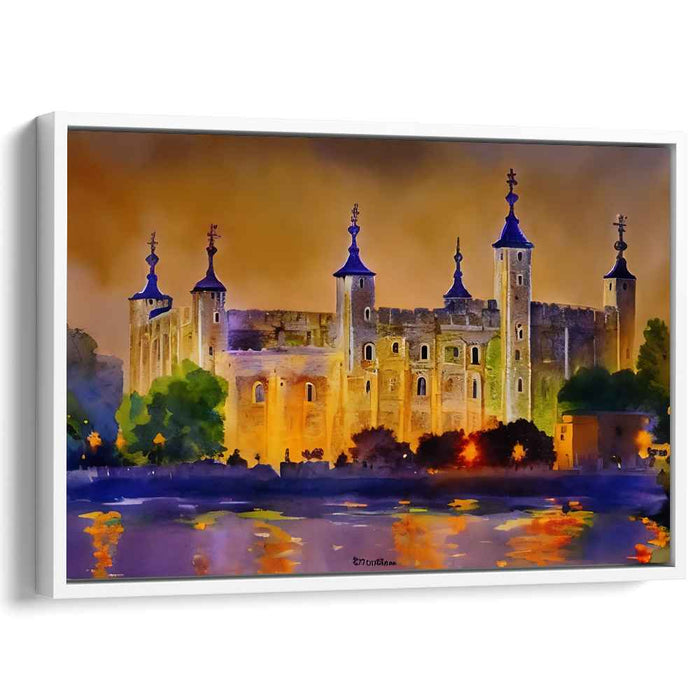 Spectral Fortress: A Watercolor Vision of a Majestic Castle