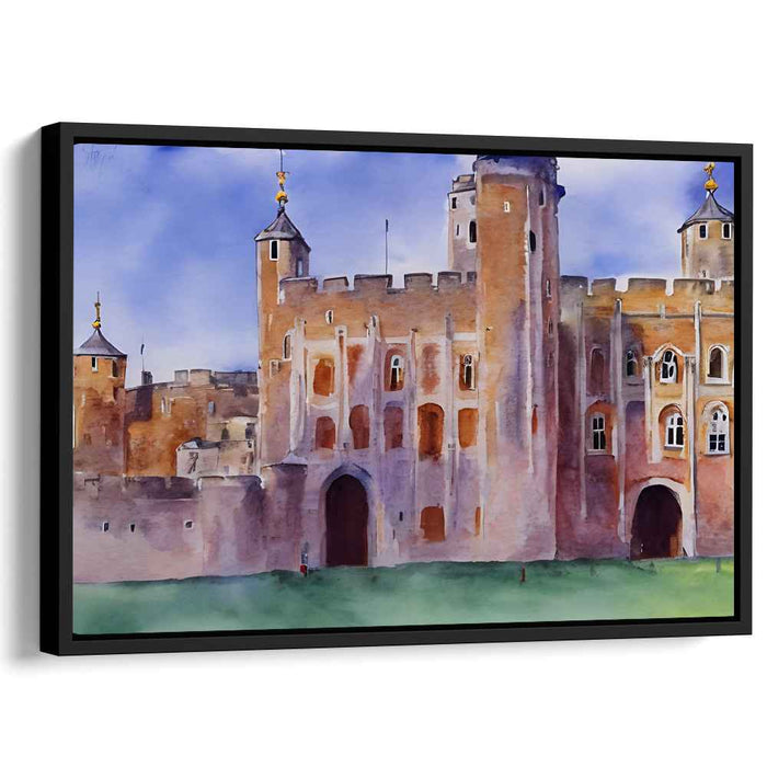 Whispers Of Citadel Love: Romantic Watercolor Painting of Historic Fortress