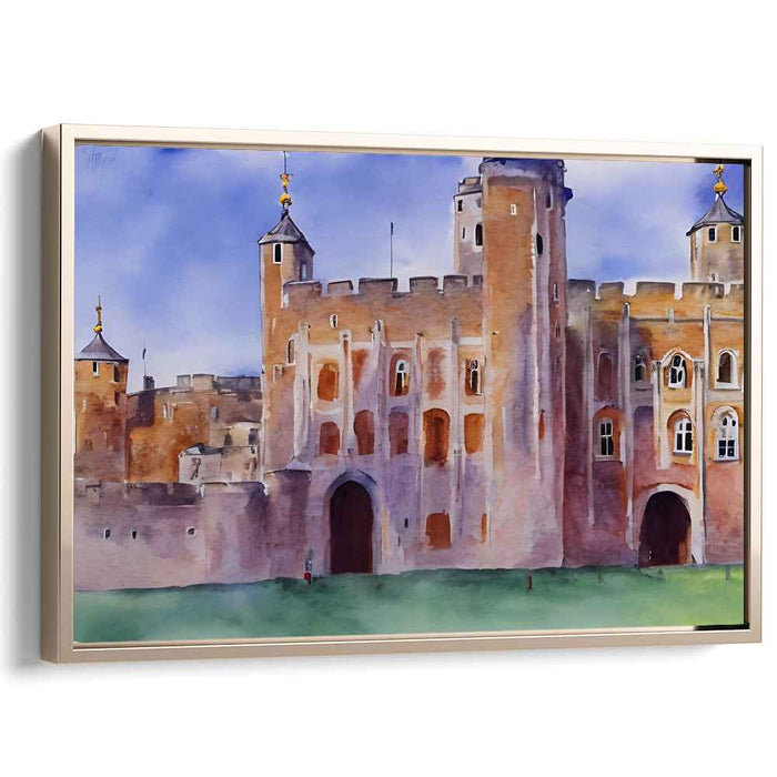 Whispers Of Citadel Love: Romantic Watercolor Painting of Historic Fortress