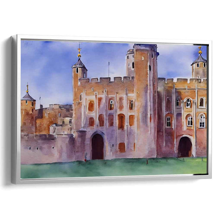 Whispers Of Citadel Love: Romantic Watercolor Painting of Historic Fortress