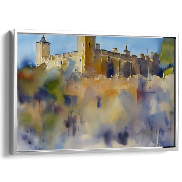 Majestic Castle in Watercolor: A Dreamy Historical Landscape