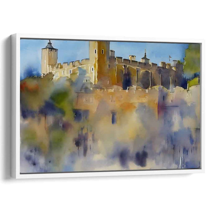 Majestic Castle in Watercolor: A Dreamy Historical Landscape