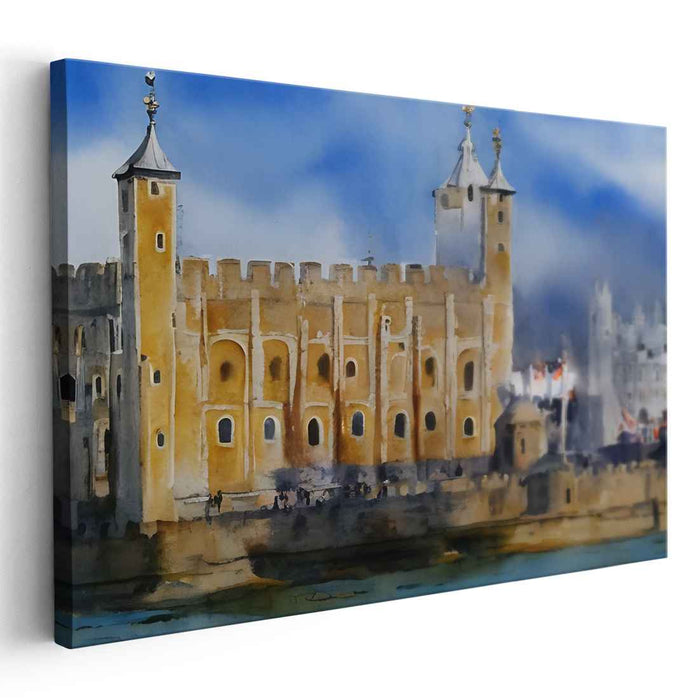 Ink Splatter: Watercolor Depiction of the Tower of London