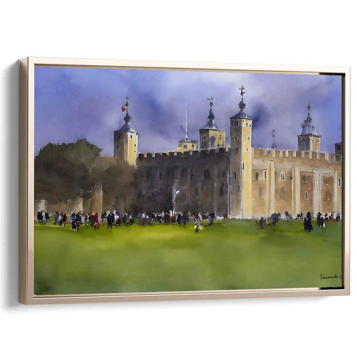 Inkling Towers Near Thames: Watercolor of the Tower of London