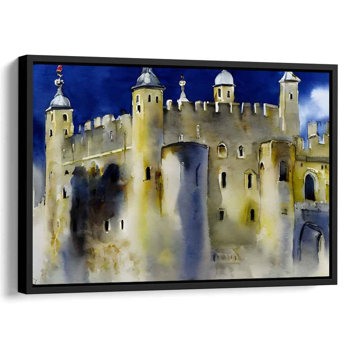 Whispering Misty Mountains: Dreamy Watercolor Landscape Canvas Art Print