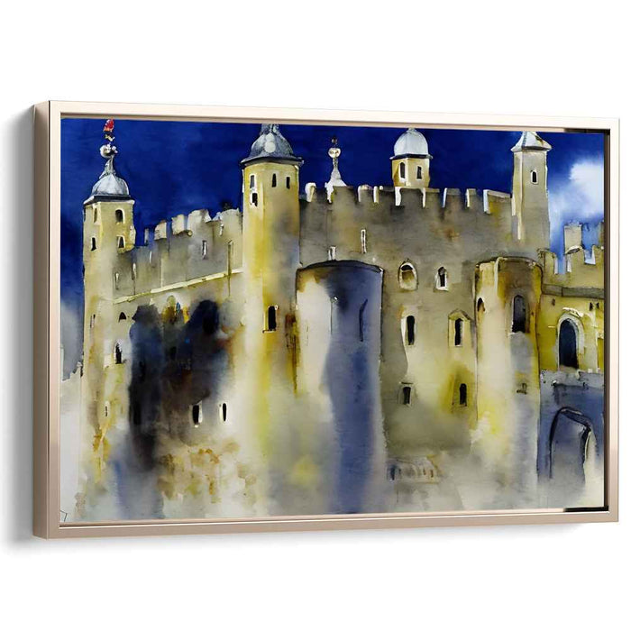 Whispering Misty Mountains: Dreamy Watercolor Landscape Canvas Art Print