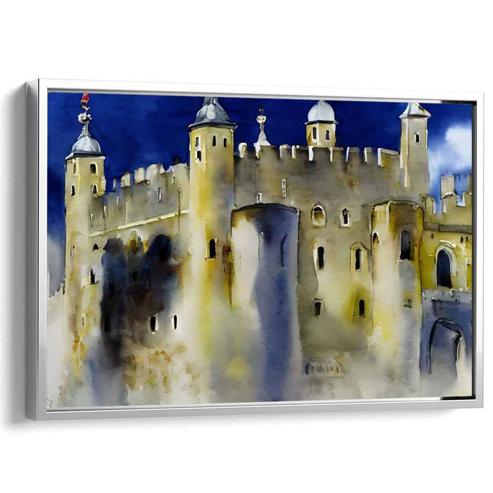 Whispering Misty Mountains: Dreamy Watercolor Landscape Canvas Art Print