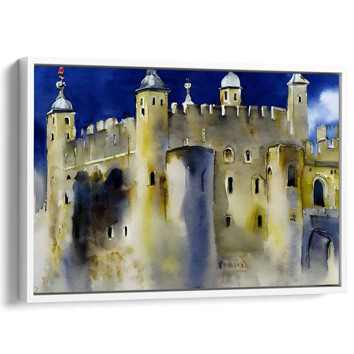 Whispering Misty Mountains: Dreamy Watercolor Landscape Canvas Art Print