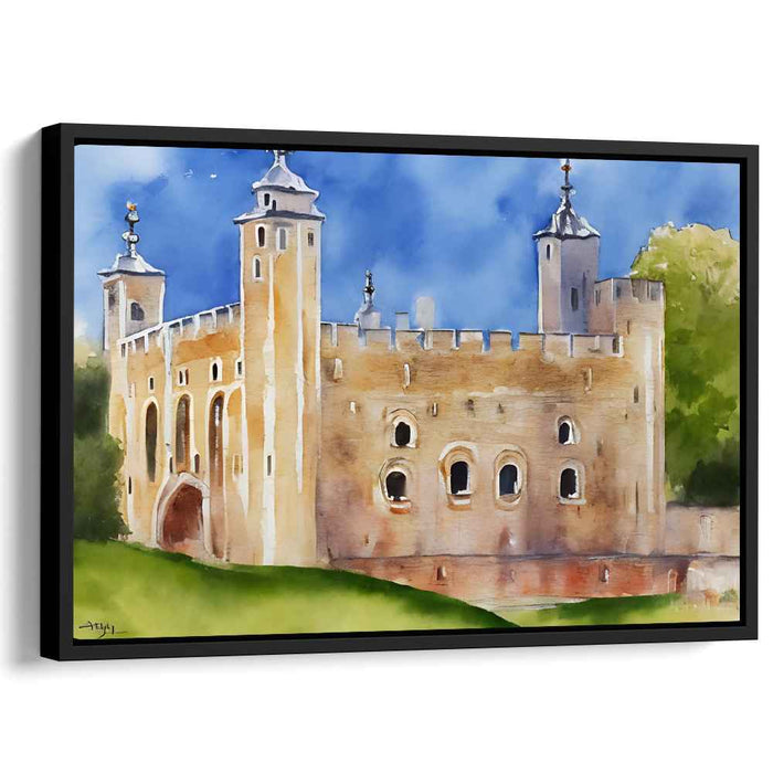 Aquarelle Urban Symphony: Watercolor Architectural Marvel