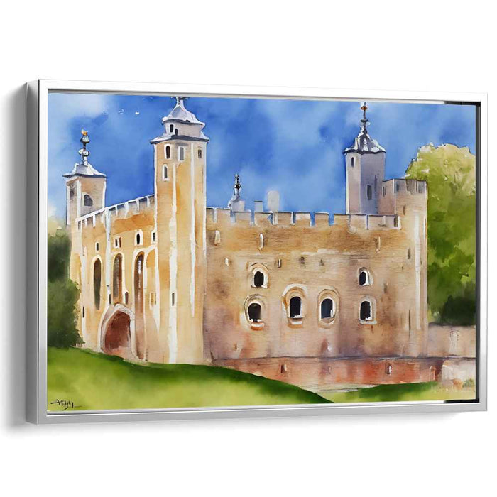 Aquarelle Urban Symphony: Watercolor Architectural Marvel