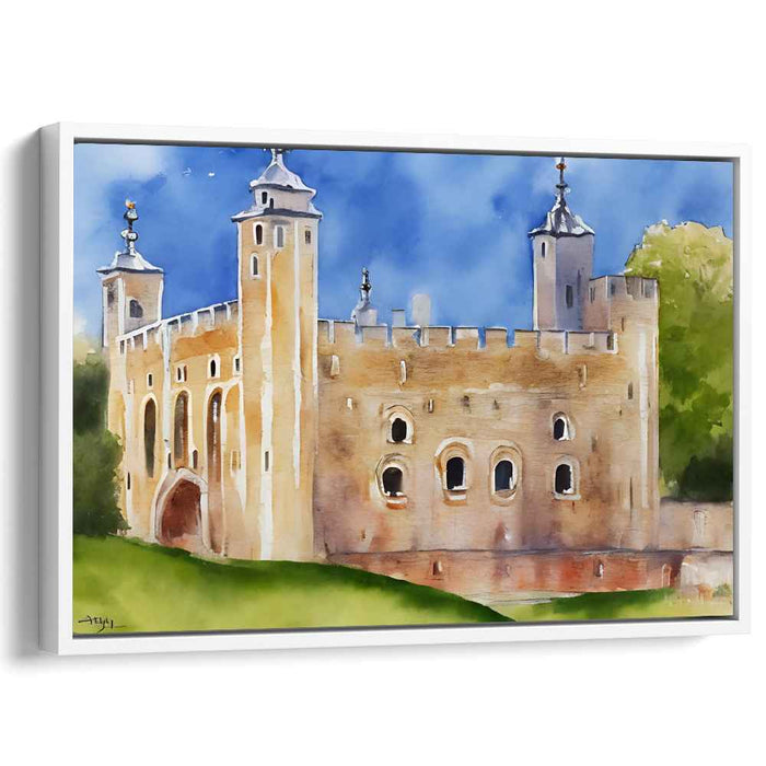 Aquarelle Urban Symphony: Watercolor Architectural Marvel